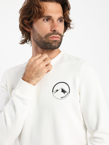 Round-Neck Sweatshirt with Place Print