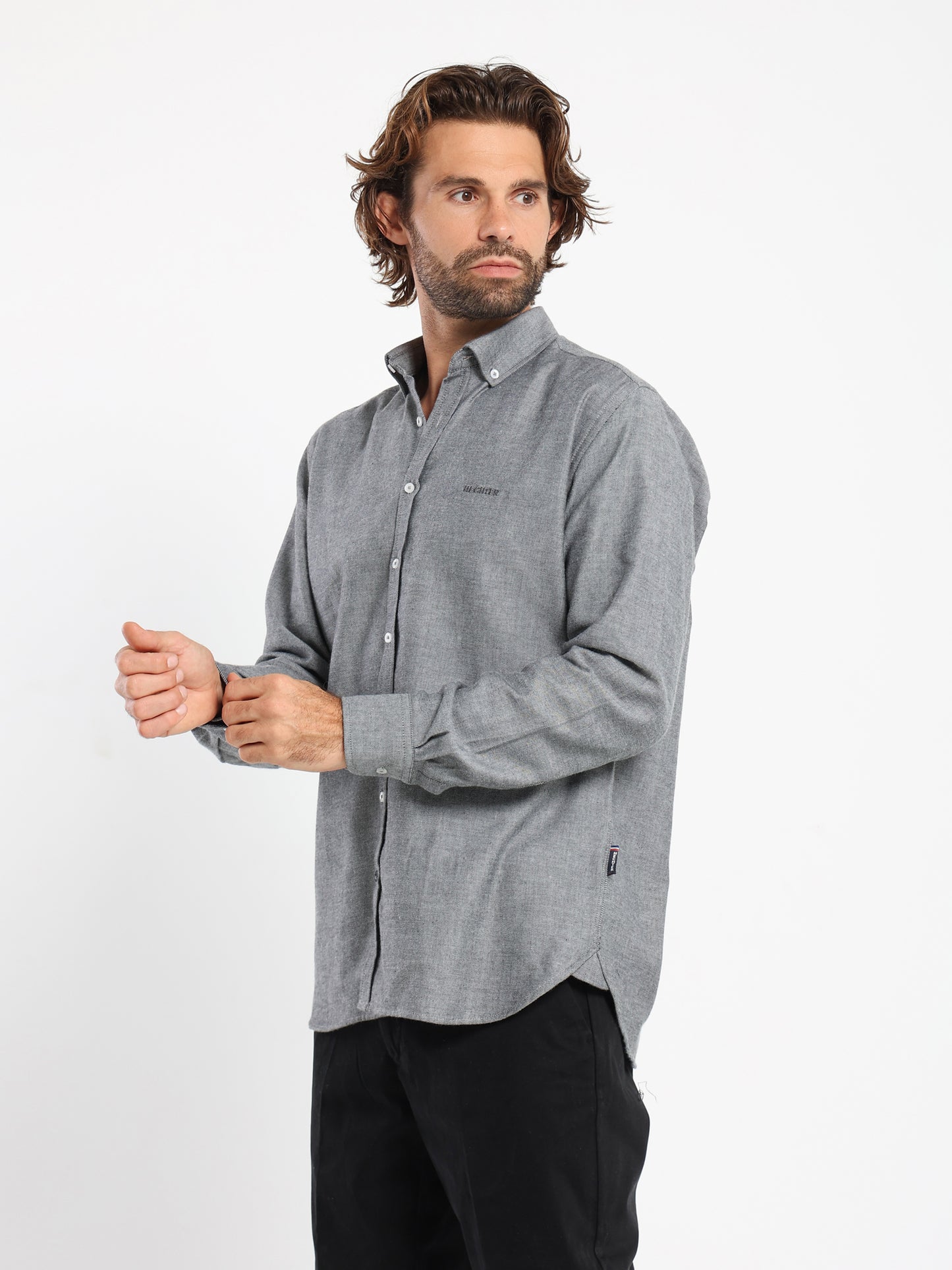 Basic Flannel Twill Long-Sleeve Shirt