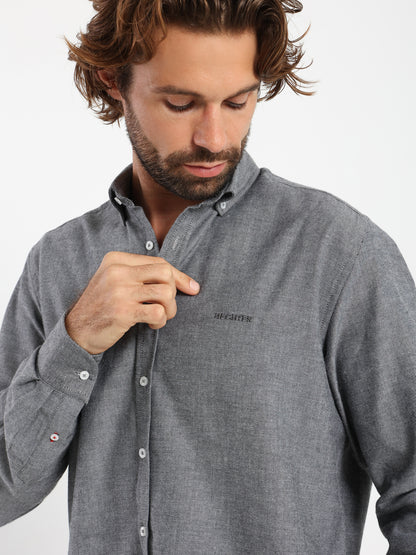 Basic Flannel Twill Long-Sleeve Shirt