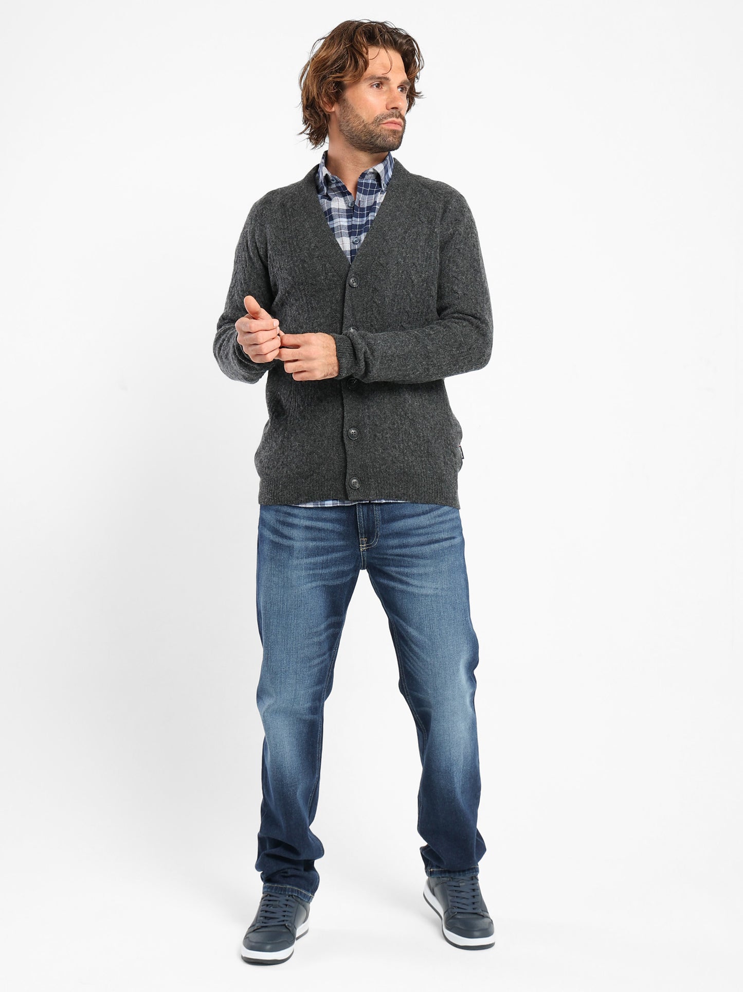 Cable Knit Button Cardigan