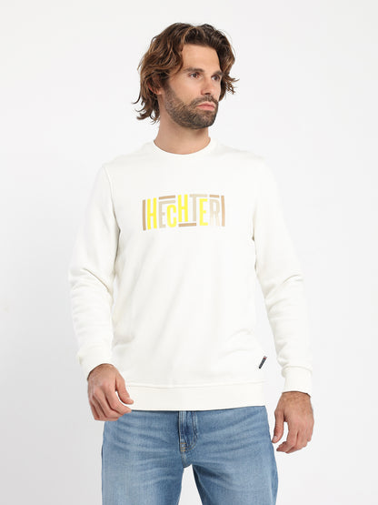 Round-Neck Sweatshirt with Place Print