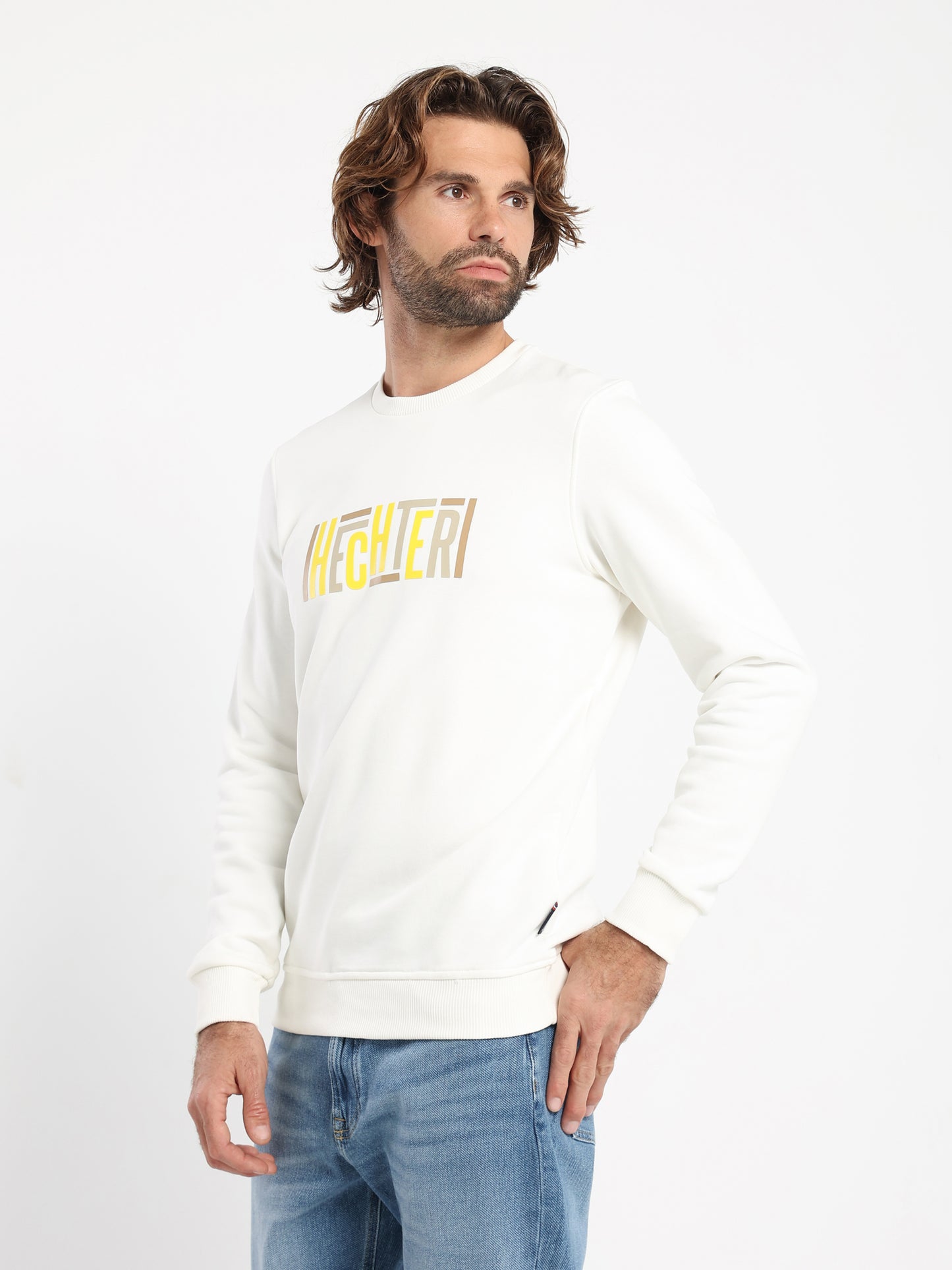 Round-Neck Sweatshirt with Place Print