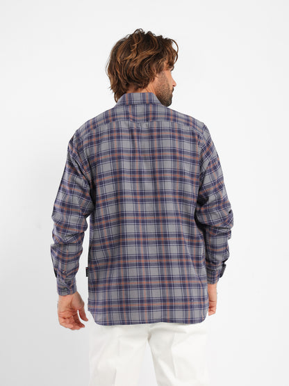 Button-Down Checked Cotton Long-Sleeve Shirt