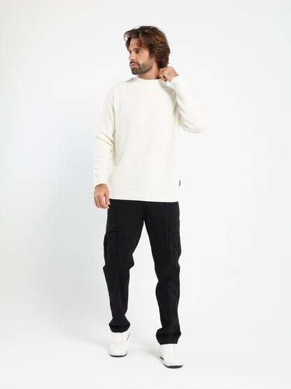 Structured Mock Neck Pullover