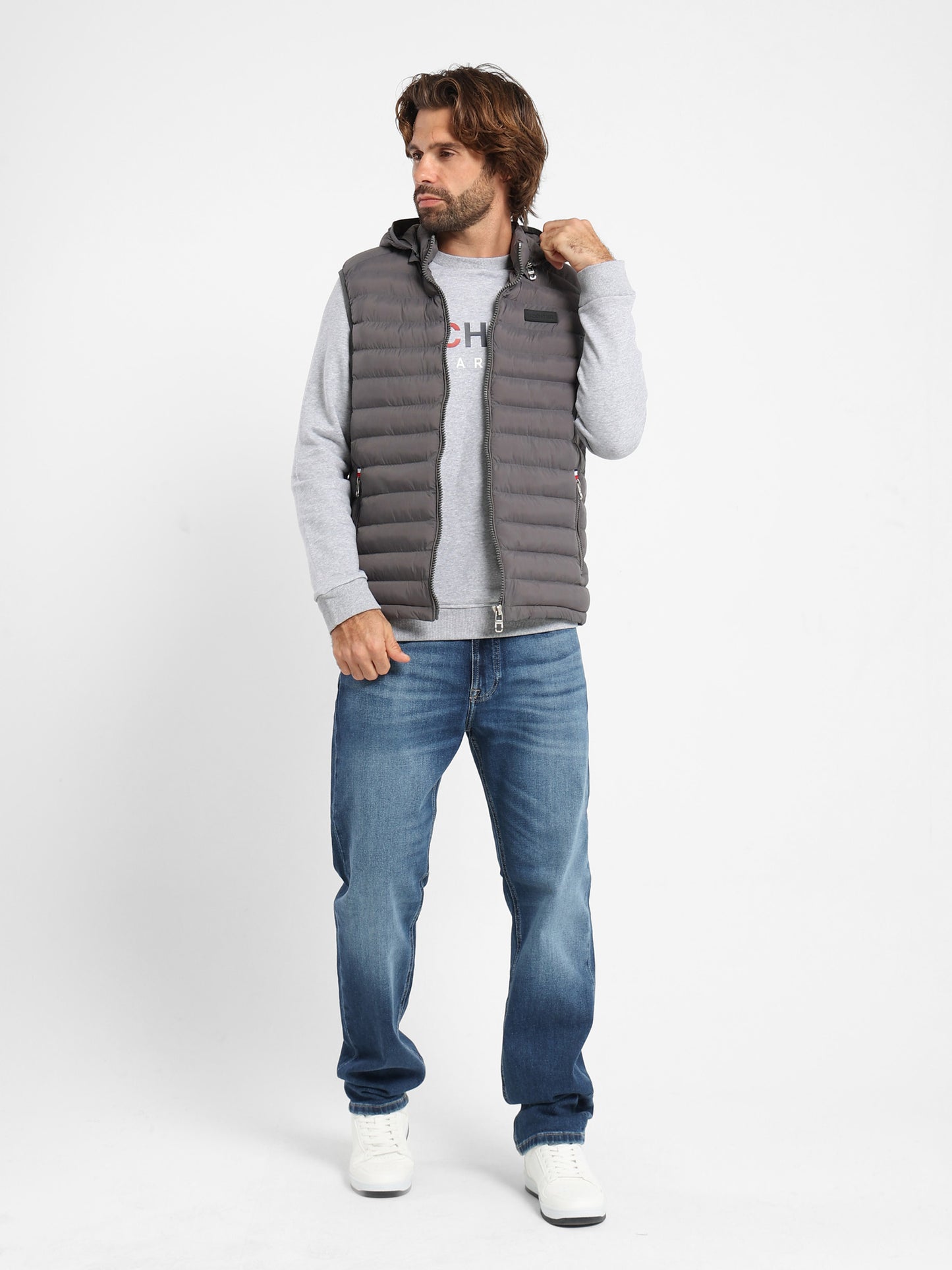 Mock Neck Parka Vest