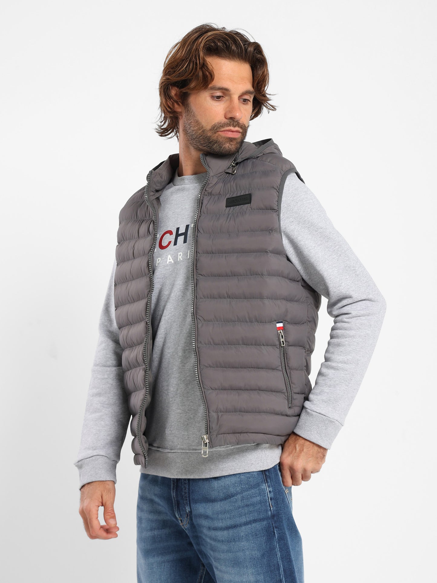 Mock Neck Parka Vest