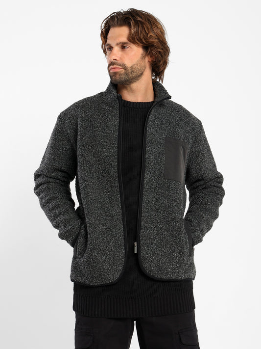 Boucle Zipper Cardigan