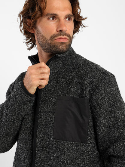 Boucle Zipper Cardigan