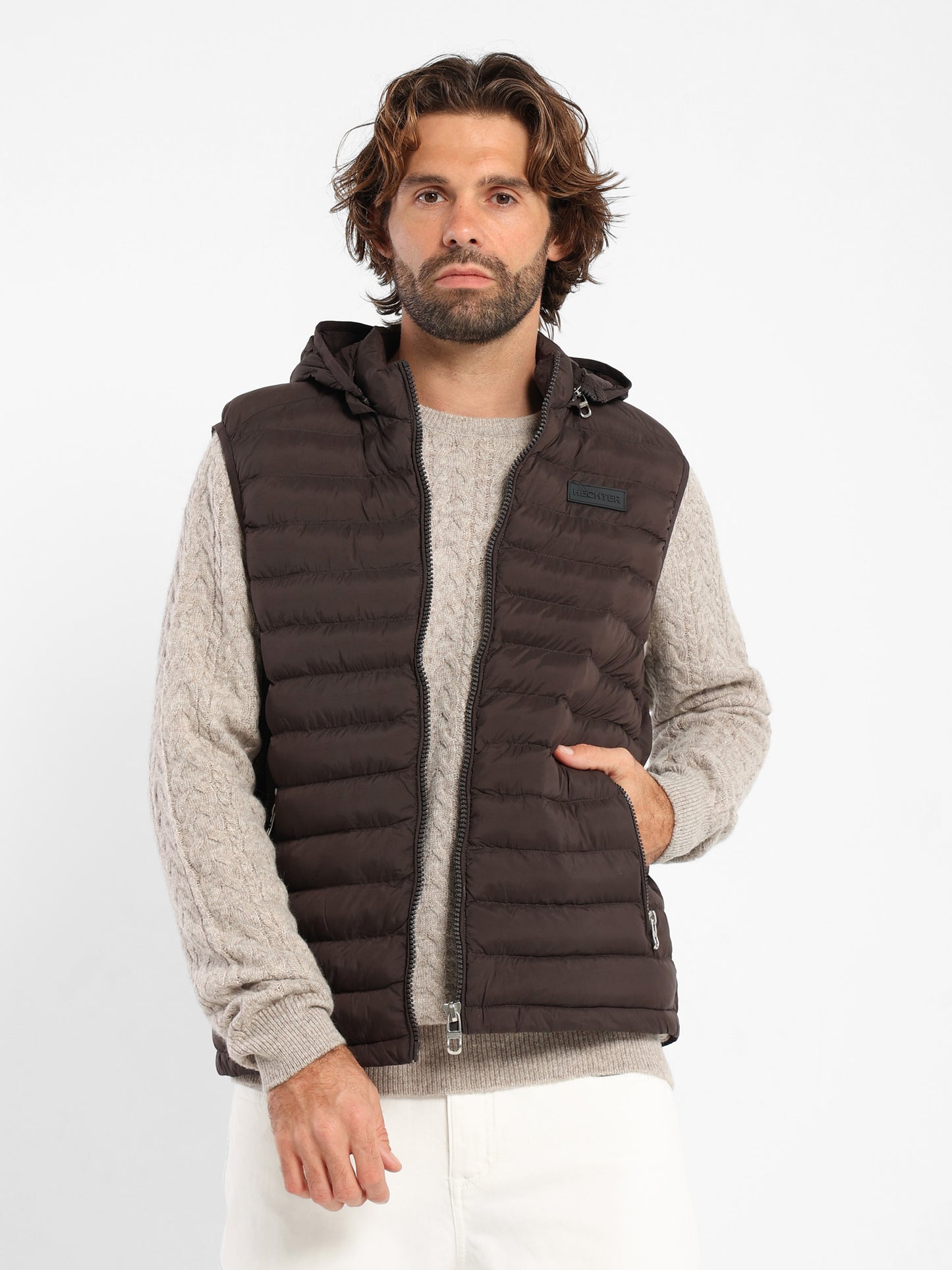 Mock Neck Parka Vest