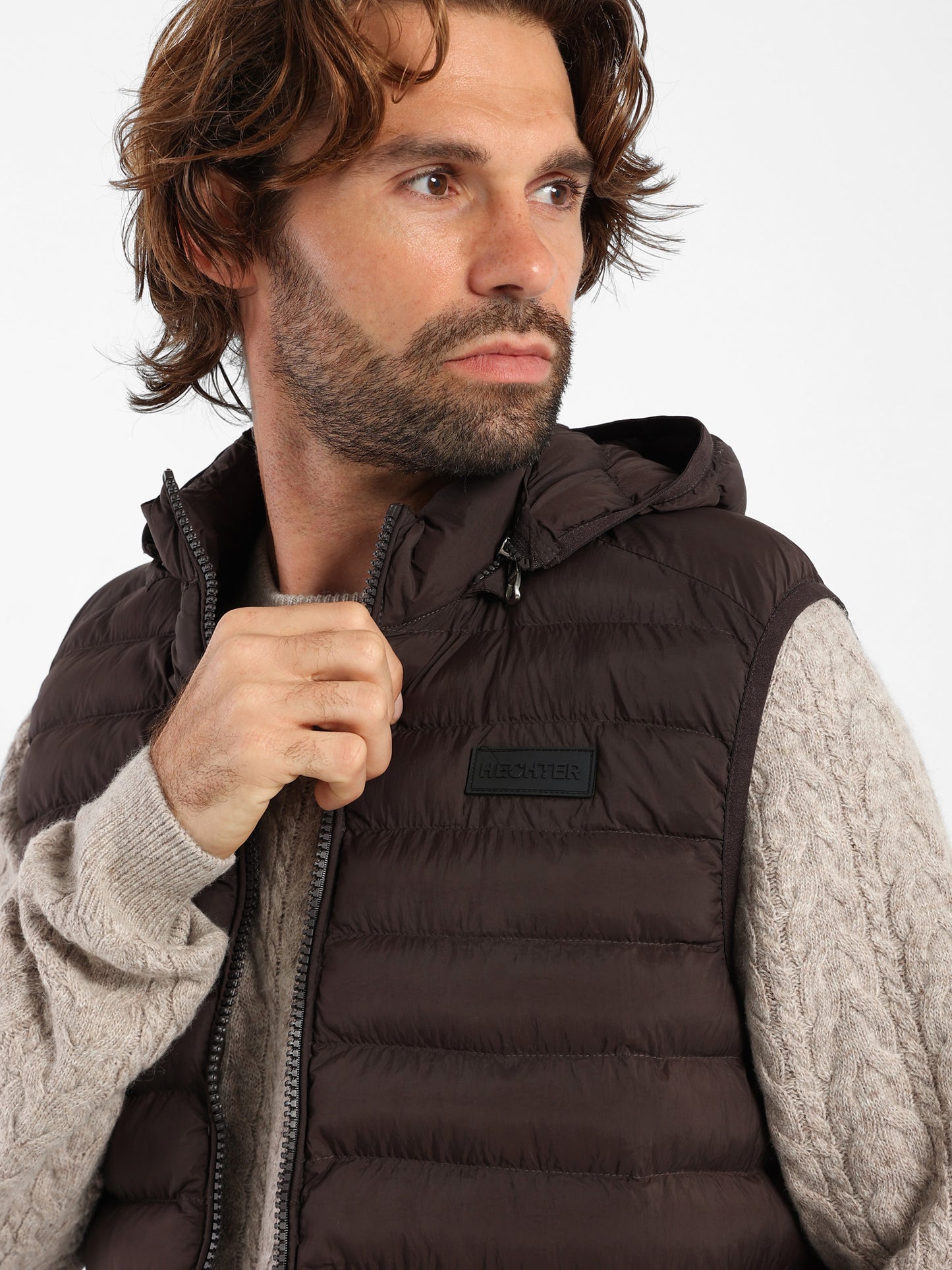 Mock Neck Parka Vest
