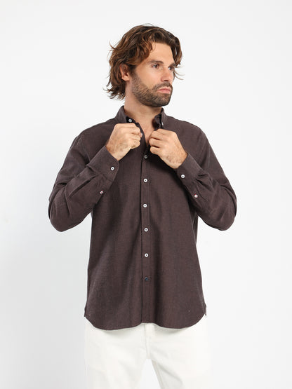 Basic Flannel Twill Long-Sleeve Shirt