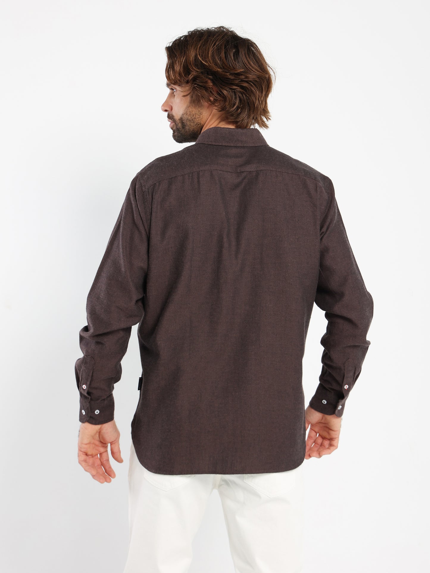 Basic Flannel Twill Long-Sleeve Shirt
