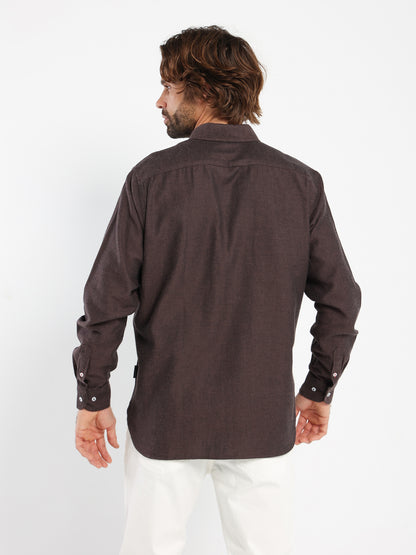 Basic Flannel Twill Long-Sleeve Shirt