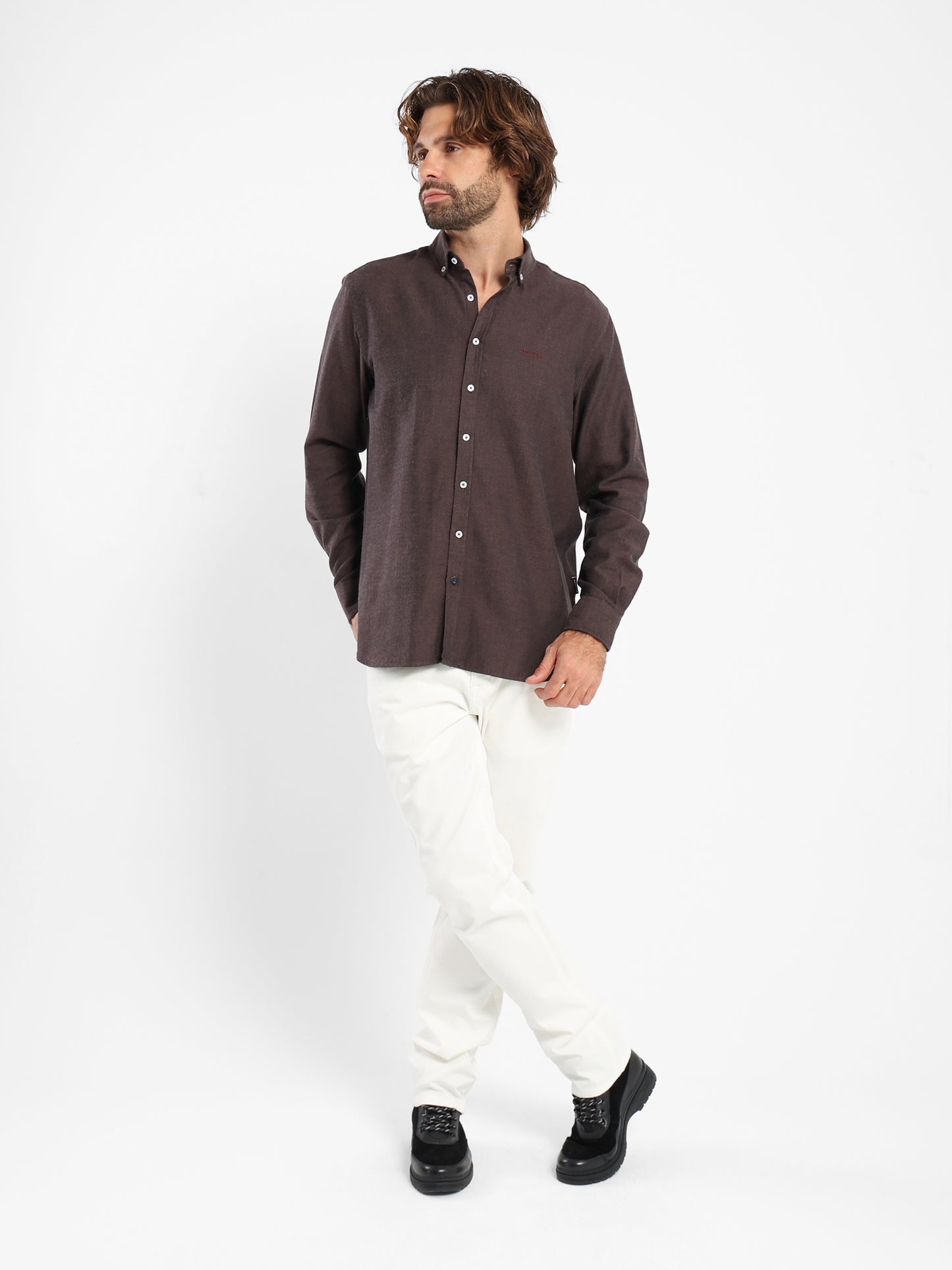 Basic Flannel Twill Long-Sleeve Shirt