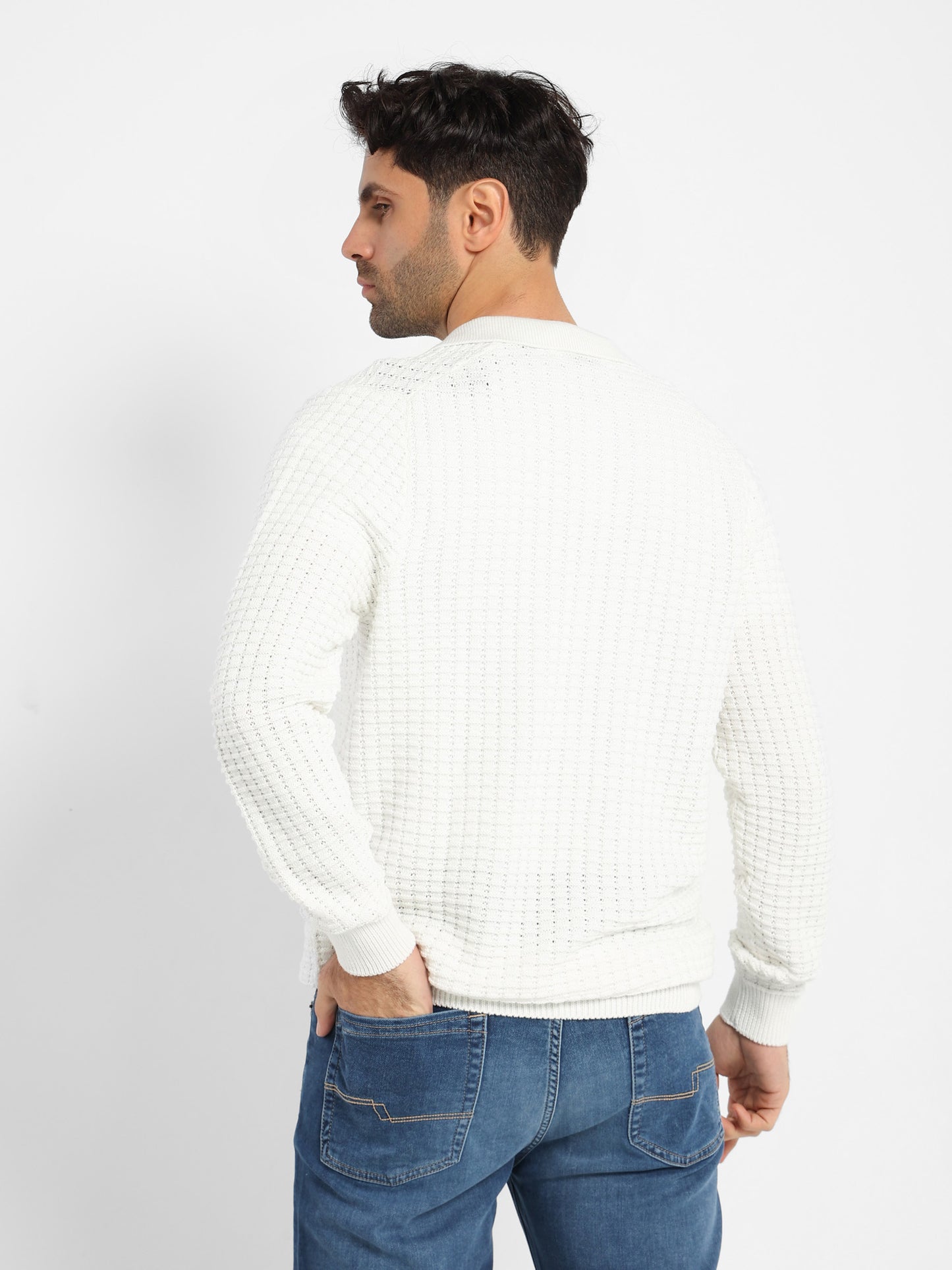 Structured Cardigan with Collar and Buttons