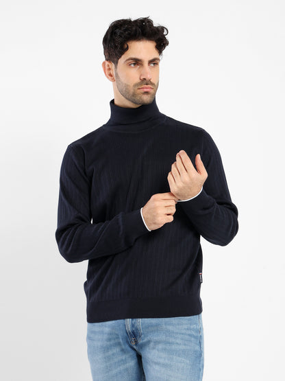 High-Neck Structured Pullover