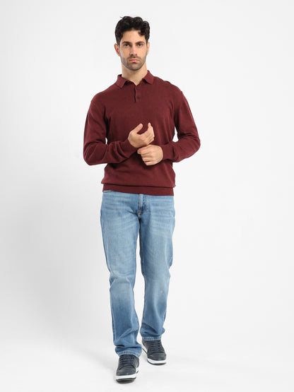 Long-Sleeve Polo Sweater