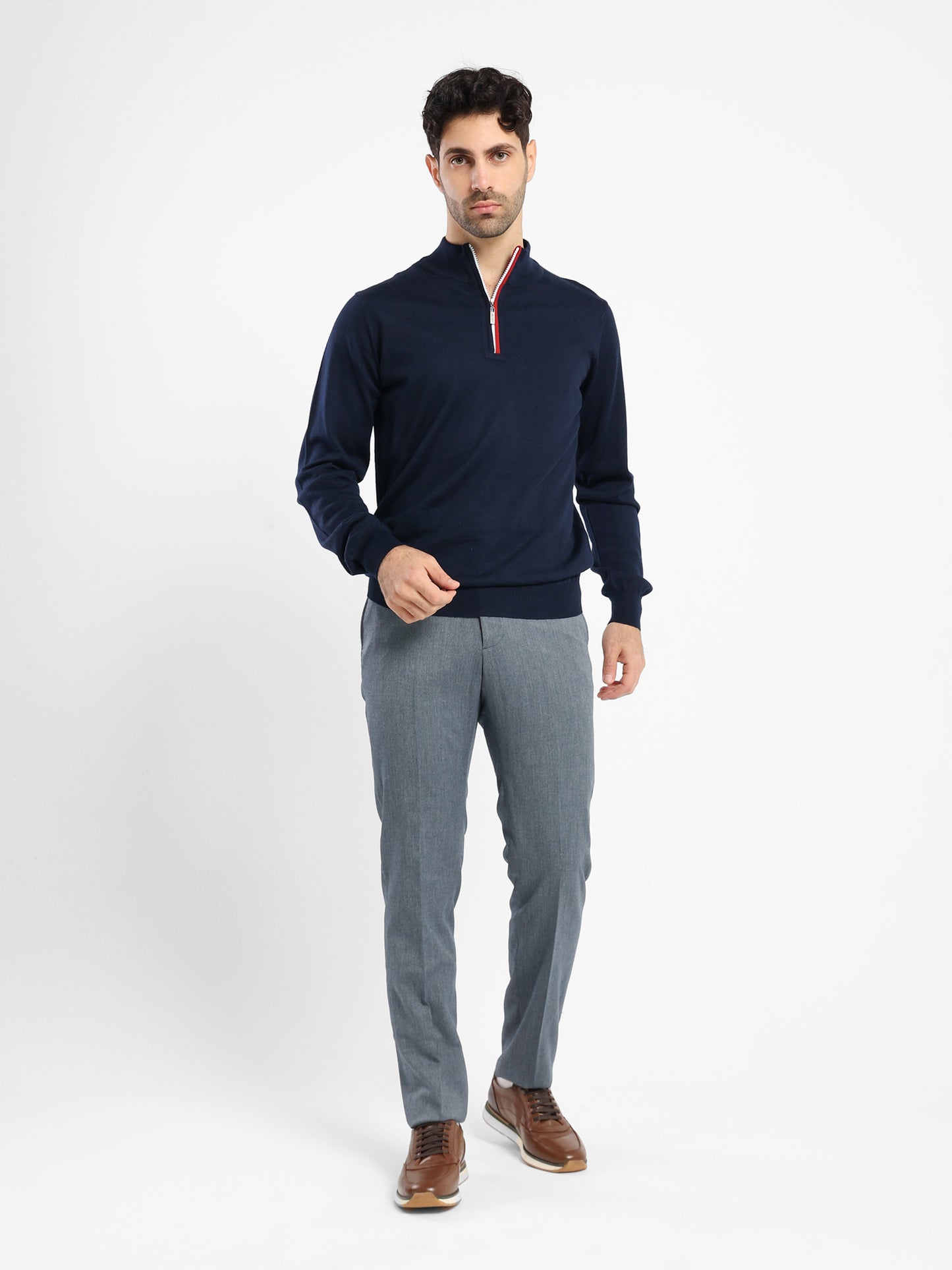 Mock Neck Plain Pullover