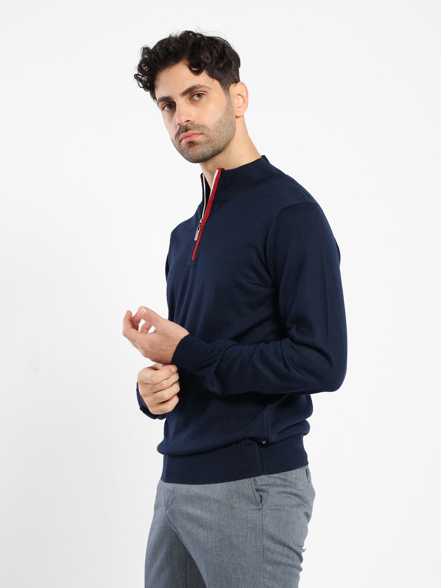 Mock Neck Plain Pullover