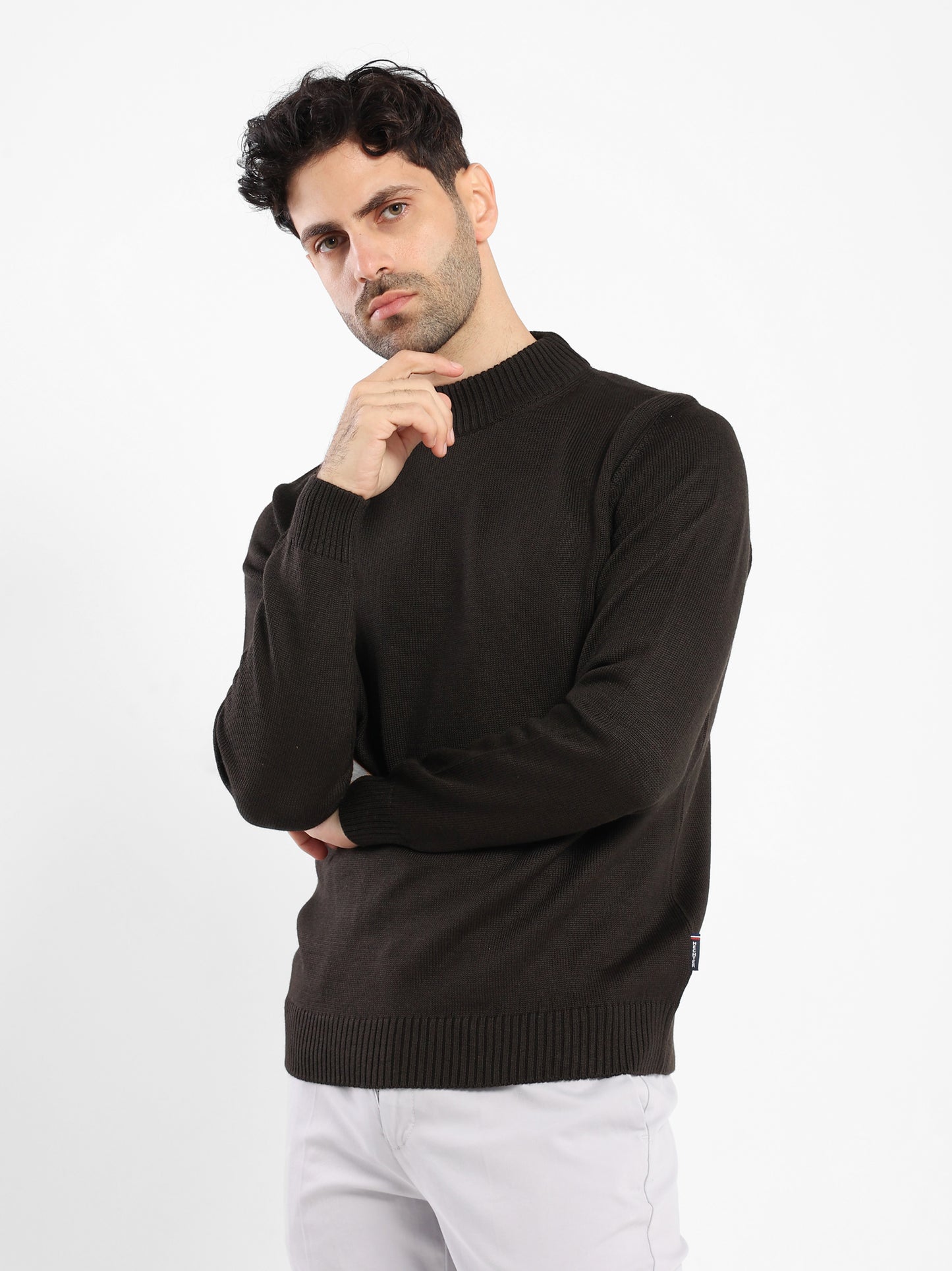 Mock Neck Plain Pullover