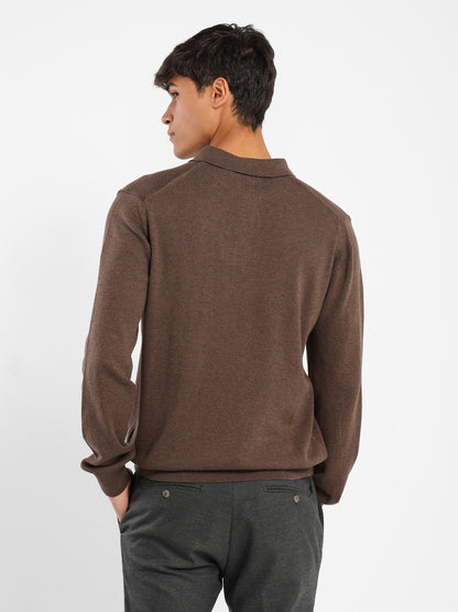 Long-Sleeve Polo Sweater