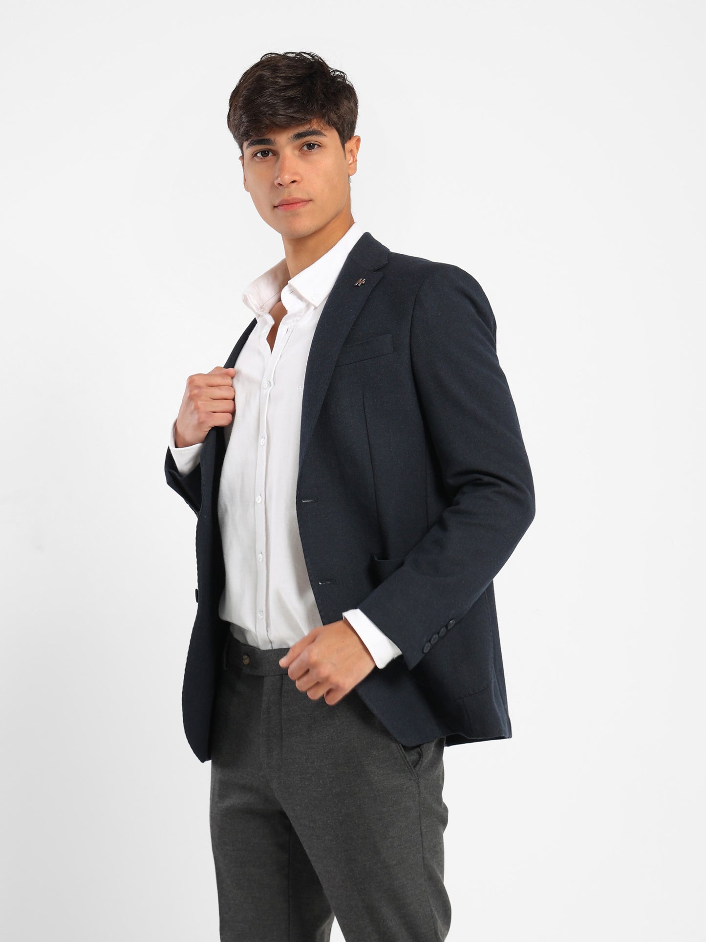 Plain Double-Breasted Blazer