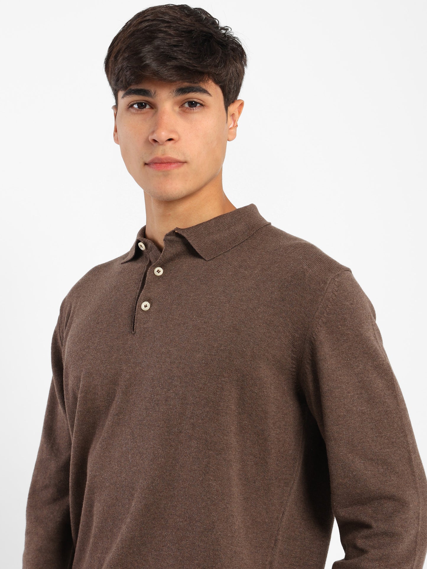 Long-Sleeve Polo Sweater