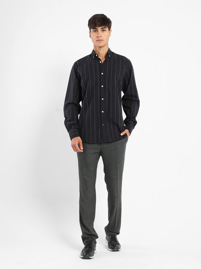 Regular Fit Striped Kent Collar Shirt