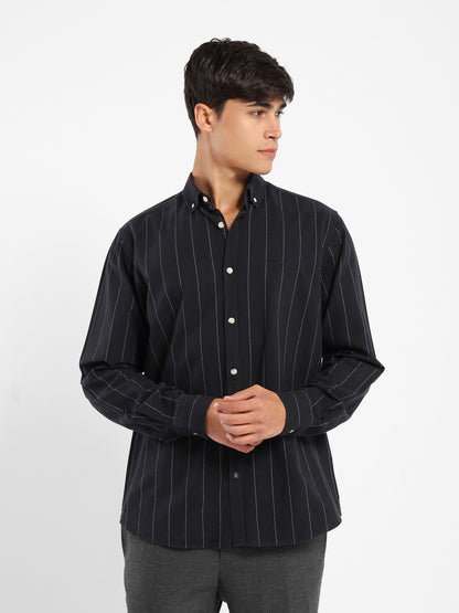 Regular Fit Striped Kent Collar Shirt