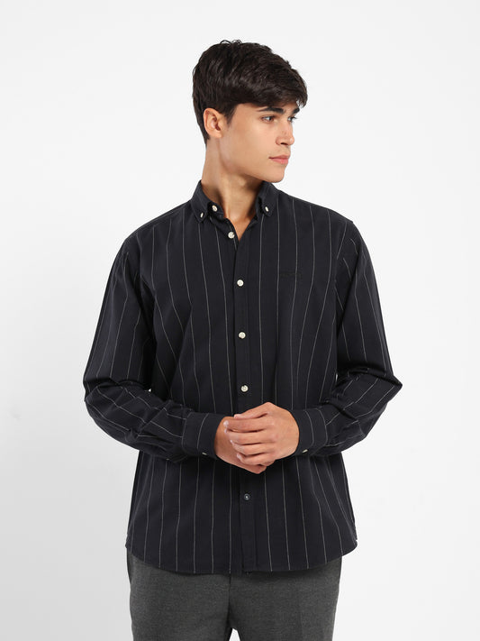 Regular Fit Striped Kent Collar Shirt