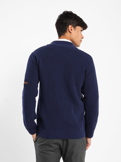 Mock Neck Zipper Knit Jacket