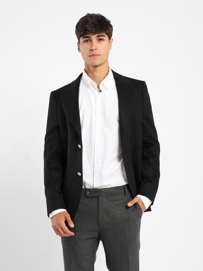 Double-Breasted Blazer with Gold Buttons