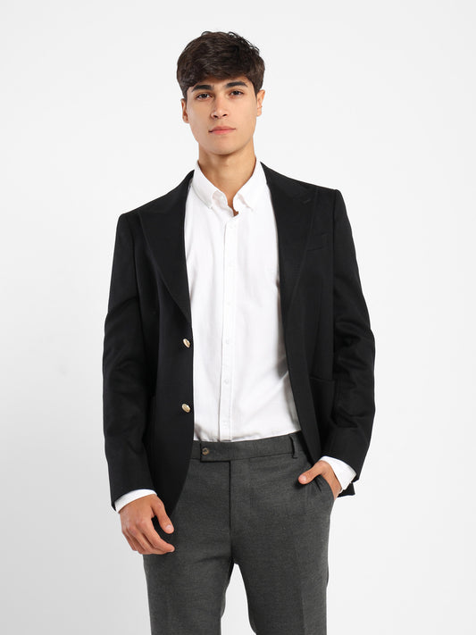 Double-Breasted Blazer with Gold Buttons