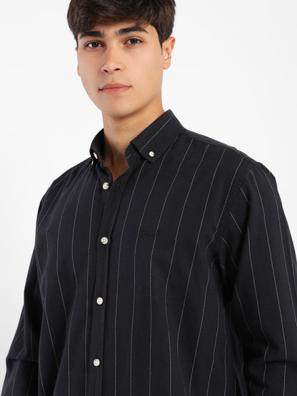 Regular Fit Striped Kent Collar Shirt