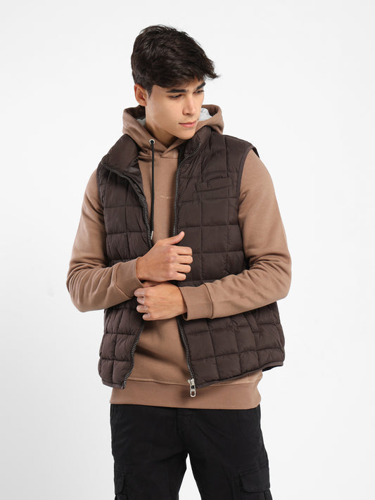Mock Neck Parka Vest