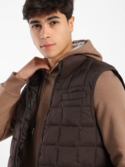 Mock Neck Parka Vest