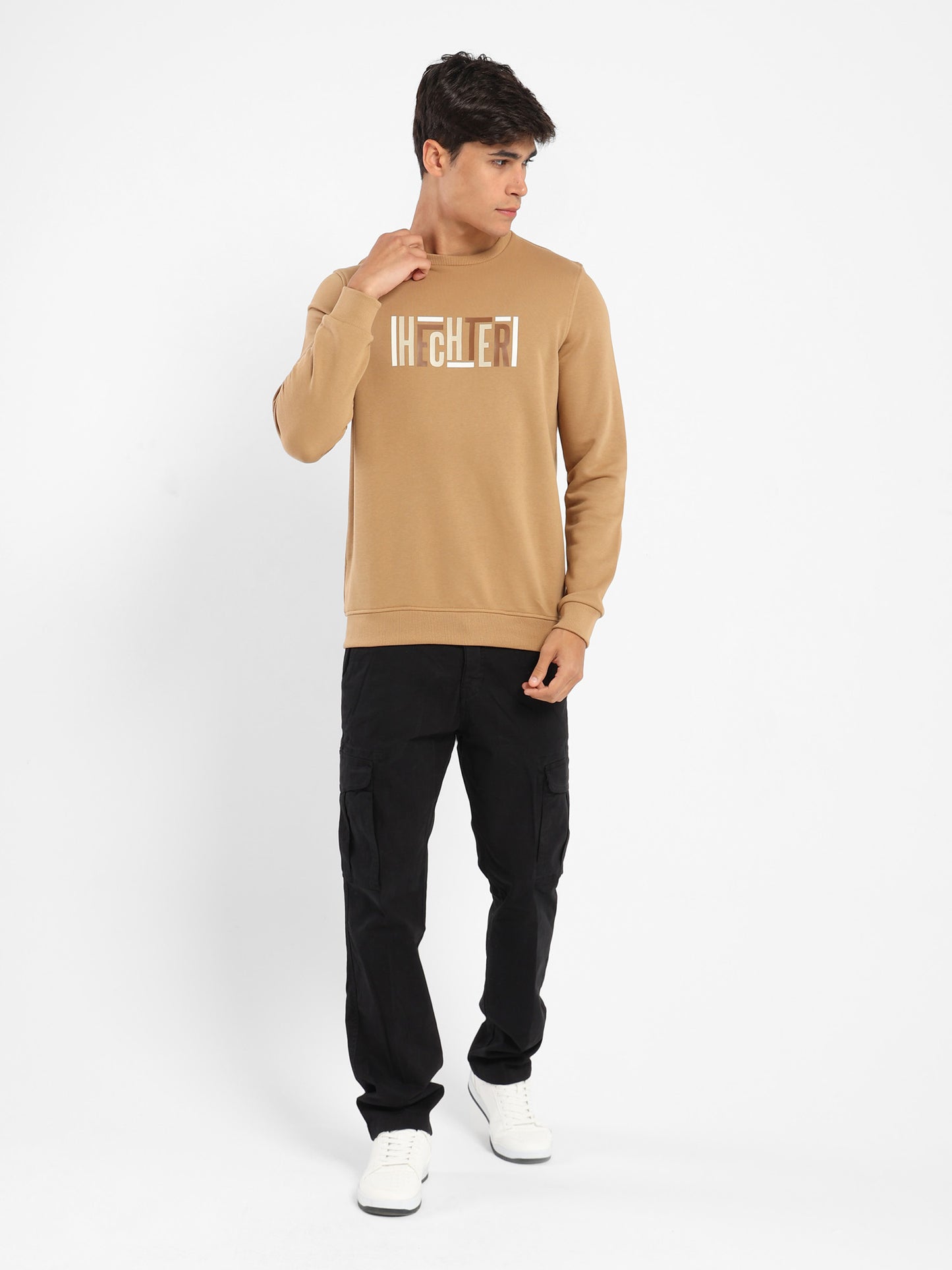 Round-Neck Sweatshirt with Place Print