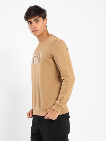 Round-Neck Sweatshirt with Place Print