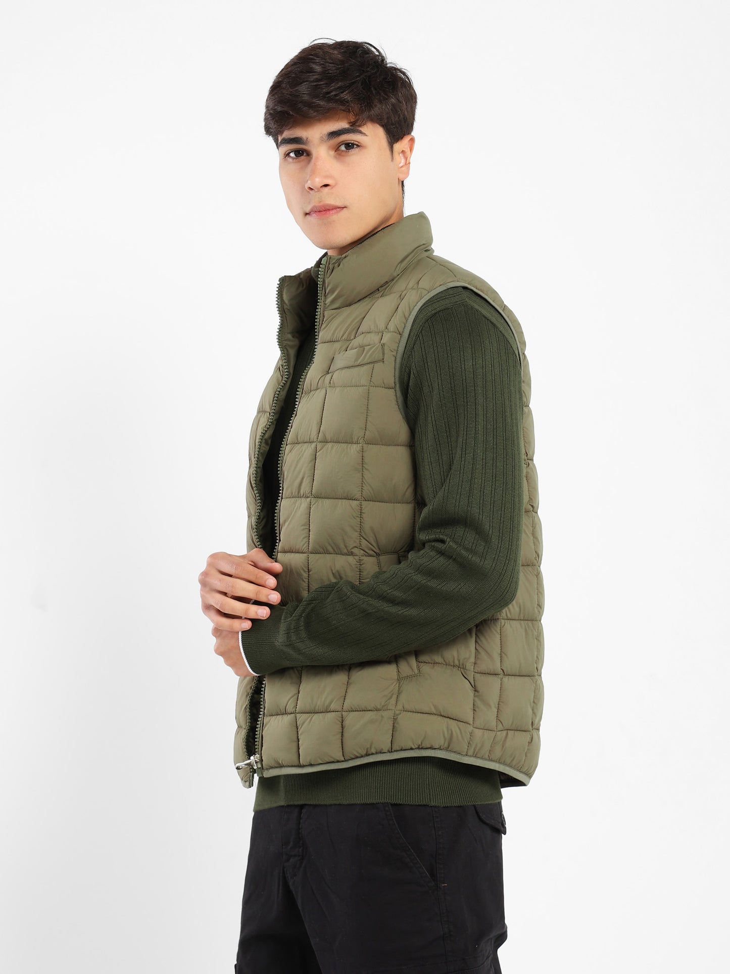 Mock Neck Parka Vest