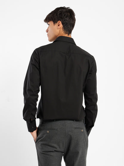 Italian Collar Long-Sleeve Shirt