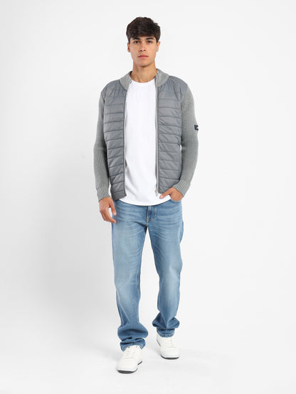 Mock Neck Zipper Knit Jacket
