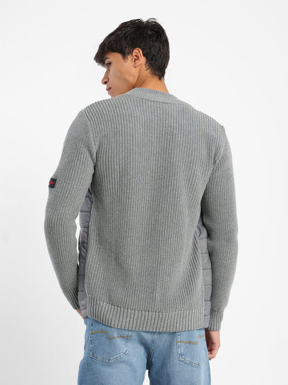 Mock Neck Zipper Knit Jacket