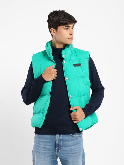 Mock Neck Parka Vest