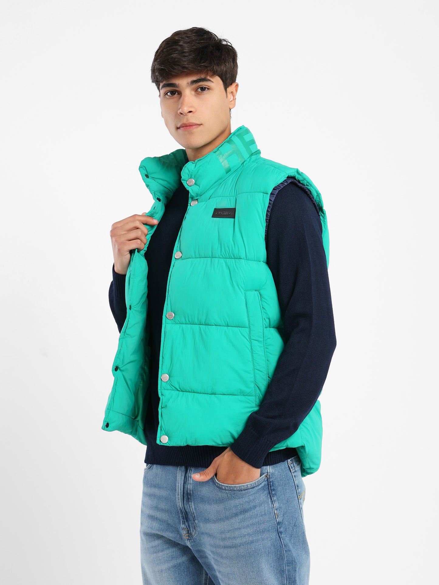 Mock Neck Parka Vest