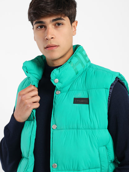 Mock Neck Parka Vest