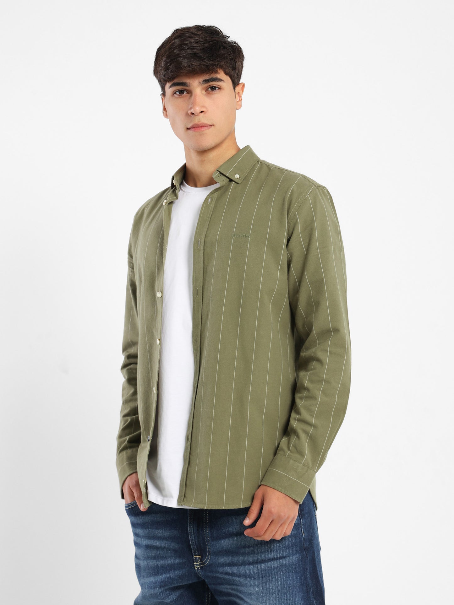 Regular Fit Striped Kent Collar Shirt