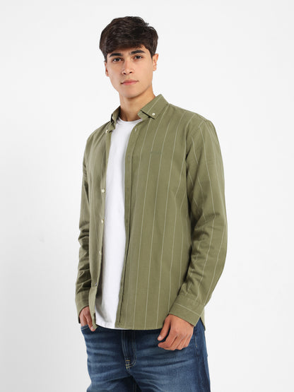 Regular Fit Striped Kent Collar Shirt