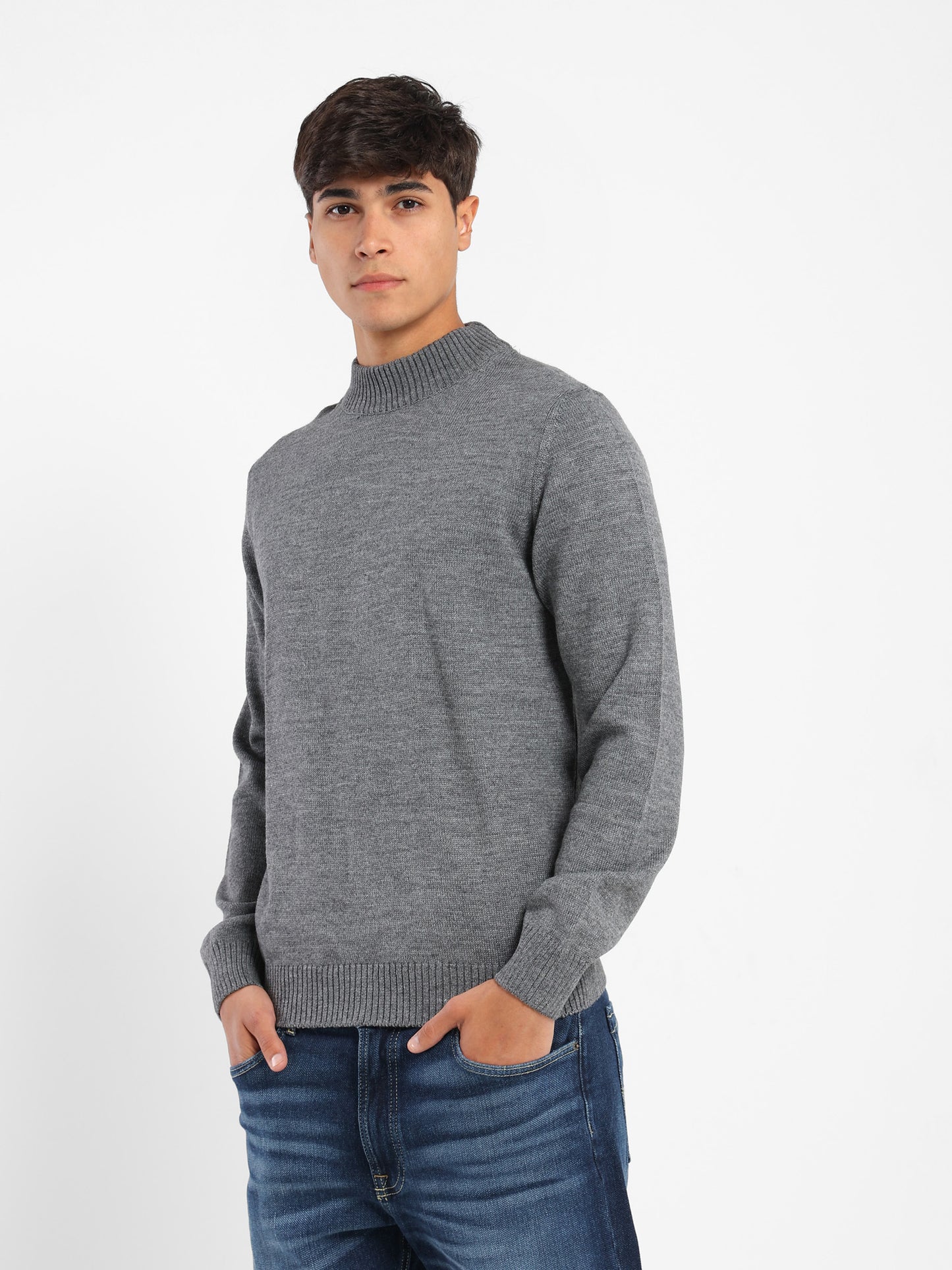 Mock Neck Plain Pullover