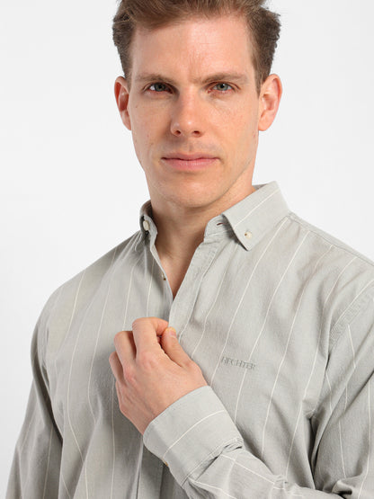Regular Fit Striped Kent Collar Shirt