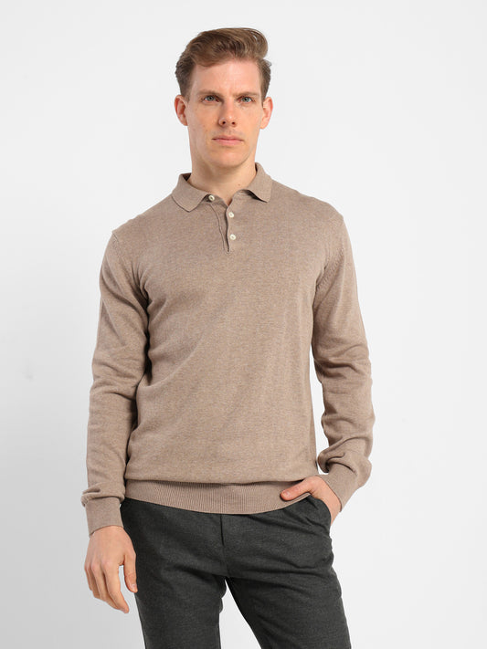 Long-Sleeve Polo Sweater